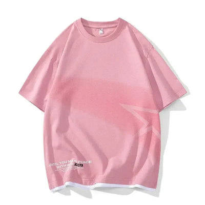 OVERSIZED Y2K STREETWEAR T-SHIRT WITH BLUE STAR DESIGN