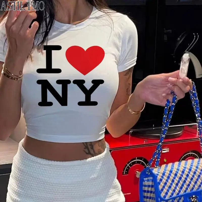 PATTERNED HUMOR SHORT SLEEVE T-SHIRT I LOVE NY HUMOR SHORT