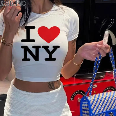 PATTERNED HUMOR SHORT SLEEVE T-SHIRT I LOVE NY HUMOR SHORT