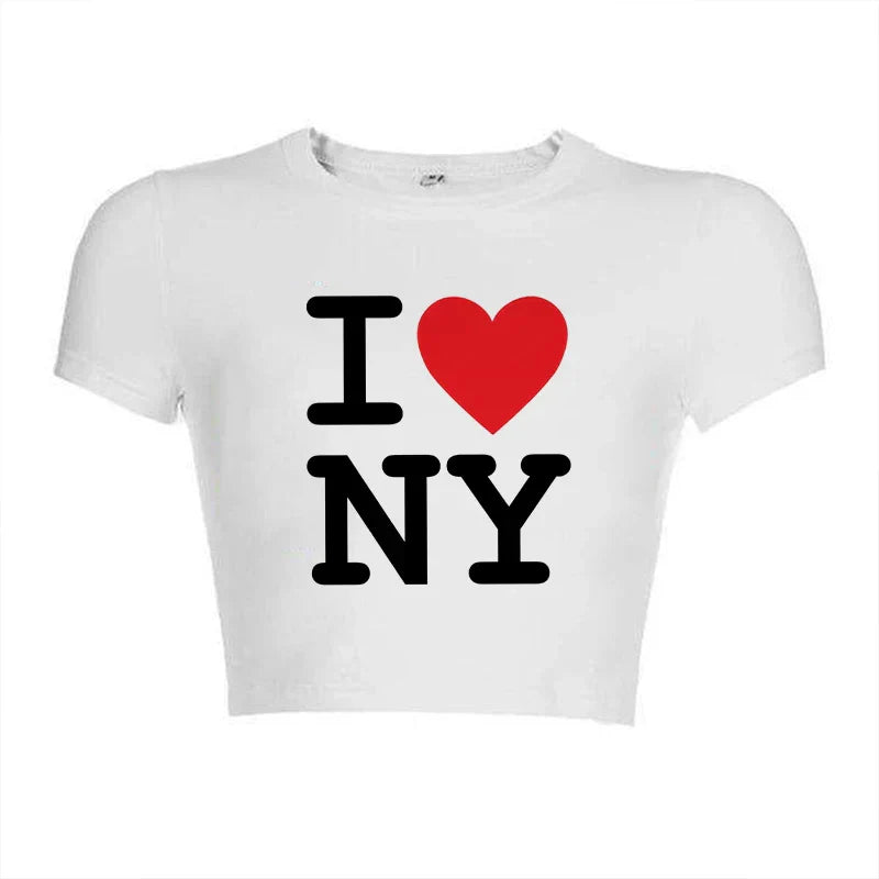 PATTERNED HUMOR SHORT SLEEVE T-SHIRT I LOVE NY HUMOR SHORT