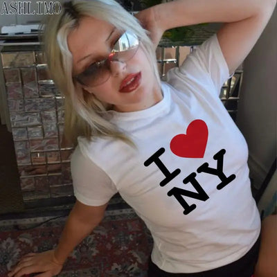 PATTERNED HUMOR SHORT SLEEVE T-SHIRT I LOVE NY HUMOR SHORT