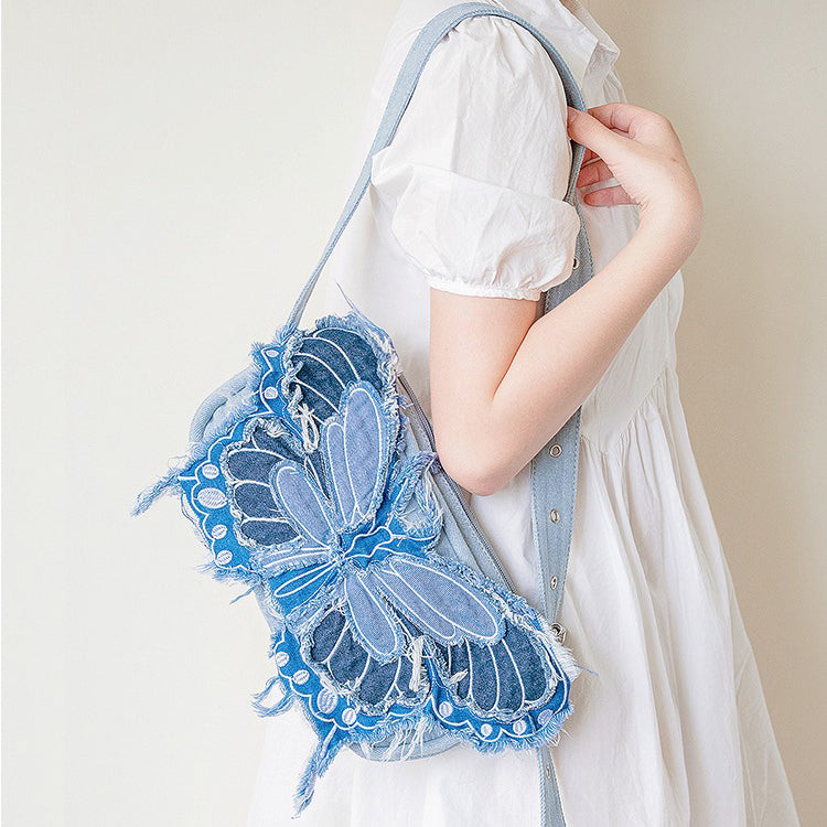 PINK BUTTERFLY-SHAPED HANDBAG WITH Y2K AESTHETIC STYLE
