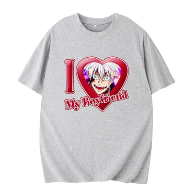 PINK I LOVE MY BOYFRIEND SHORT SLEEVE CASUAL T-SHIRT