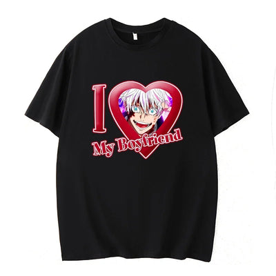 PINK I LOVE MY BOYFRIEND SHORT SLEEVE CASUAL T-SHIRT