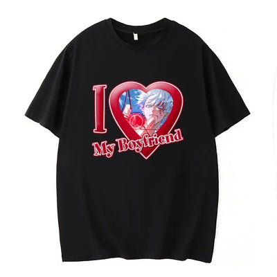 PINK I LOVE MY BOYFRIEND SHORT SLEEVE CASUAL T-SHIRT