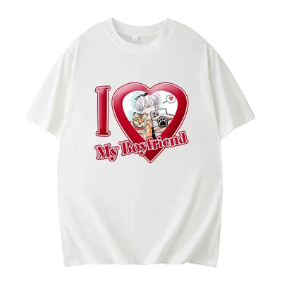 PINK I LOVE MY BOYFRIEND SHORT SLEEVE CASUAL T-SHIRT
