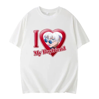 PINK I LOVE MY BOYFRIEND SHORT SLEEVE CASUAL T-SHIRT