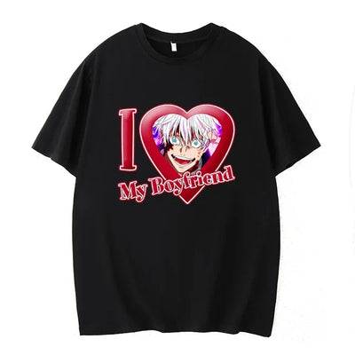 PINK I LOVE MY BOYFRIEND SHORT SLEEVE CASUAL T-SHIRT