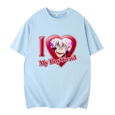 PINK I LOVE MY BOYFRIEND SHORT SLEEVE CASUAL T-SHIRT