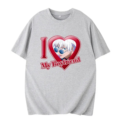 PINK I LOVE MY BOYFRIEND SHORT SLEEVE CASUAL T-SHIRT