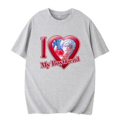 PINK I LOVE MY BOYFRIEND SHORT SLEEVE CASUAL T-SHIRT