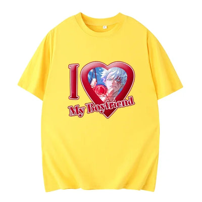 PINK I LOVE MY BOYFRIEND SHORT SLEEVE CASUAL T-SHIRT