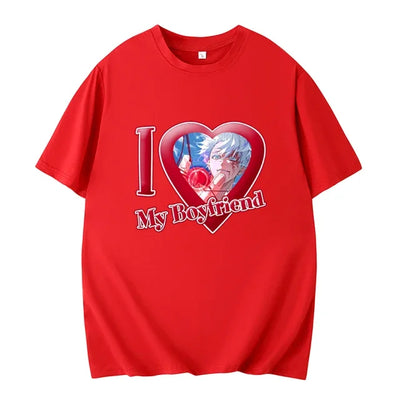 PINK I LOVE MY BOYFRIEND SHORT SLEEVE CASUAL T-SHIRT