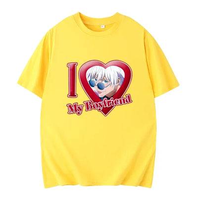 PINK I LOVE MY BOYFRIEND SHORT SLEEVE CASUAL T-SHIRT