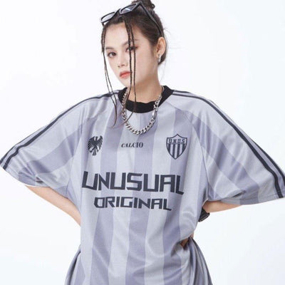 PINK STRIPED SOCCER JERSEY WITH UNIQUE DESIGN FOR PREMIUM STREETWEAR