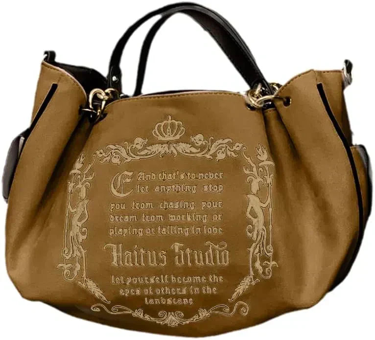 PINK TOTE BAG WITH CHAIN STRAPS - GOTHIC TOTE STYLE
