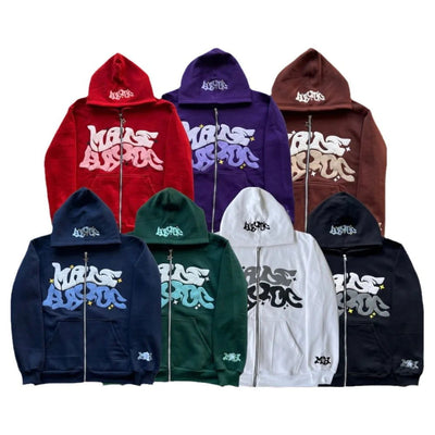 ZIP-UP HOODIE SUGAR GLOW ZIP-UP WITH RAISED LETTERING