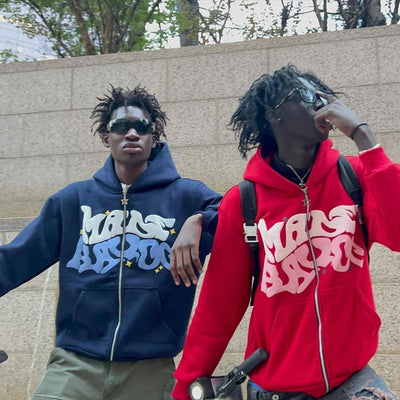 ZIP-UP HOODIE SUGAR GLOW ZIP-UP WITH RAISED LETTERING
