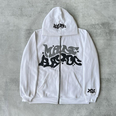 ZIP-UP HOODIE SUGAR GLOW ZIP-UP WITH RAISED LETTERING