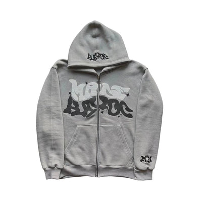 ZIP-UP HOODIE SUGAR GLOW ZIP-UP WITH RAISED LETTERING