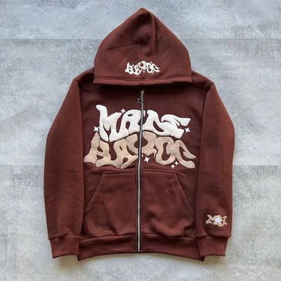 ZIP-UP HOODIE SUGAR GLOW ZIP-UP WITH RAISED LETTERING