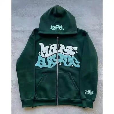 ZIP-UP HOODIE SUGAR GLOW ZIP-UP WITH RAISED LETTERING
