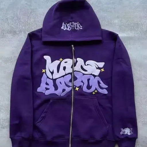 ZIP-UP HOODIE SUGAR GLOW ZIP-UP WITH RAISED LETTERING