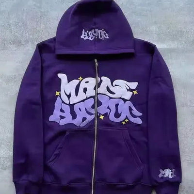 ZIP-UP HOODIE SUGAR GLOW ZIP-UP WITH RAISED LETTERING