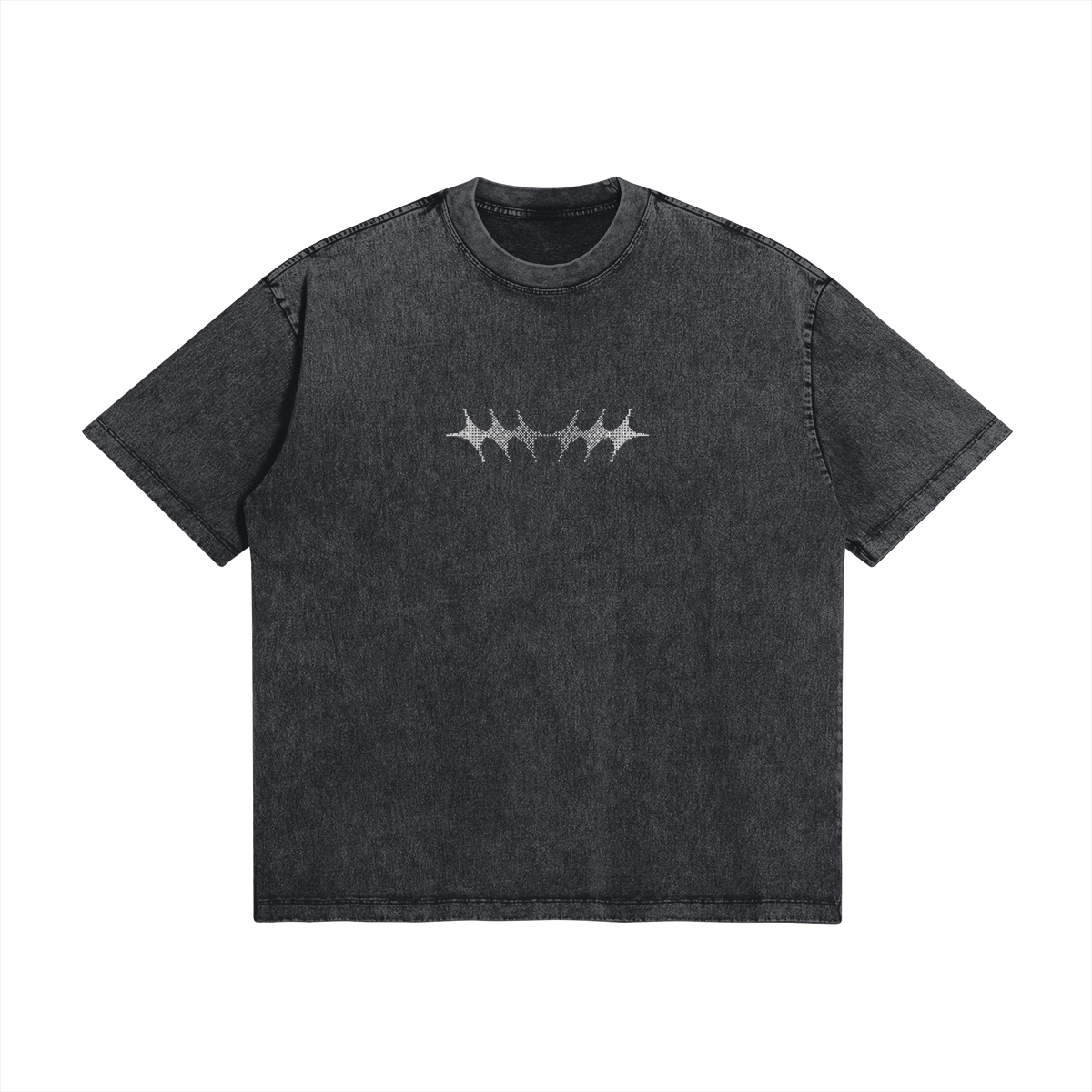 PURPLE CHECKERED TEE SHIRT WITH BOLD RACE FLAG PATTERN