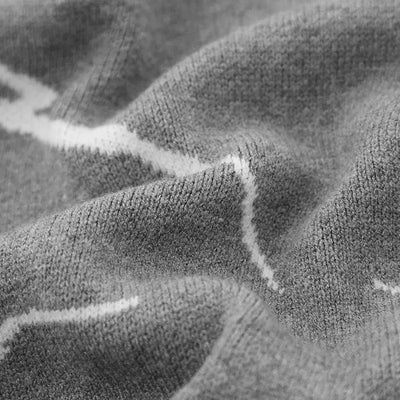 SPIDER GRAPHIC SWEATER WITH DISTRESSED DETAILS AND WHITE SPIDER DESIGNS