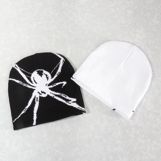 LifeOfStreetwear | Black Y2K Spider Web Beanie