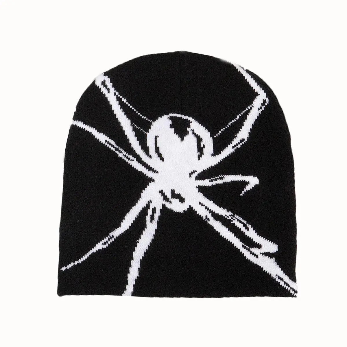SPIDER-THEMED KNIT BEANIES SET WITH SPIDER WEB DESIGN
