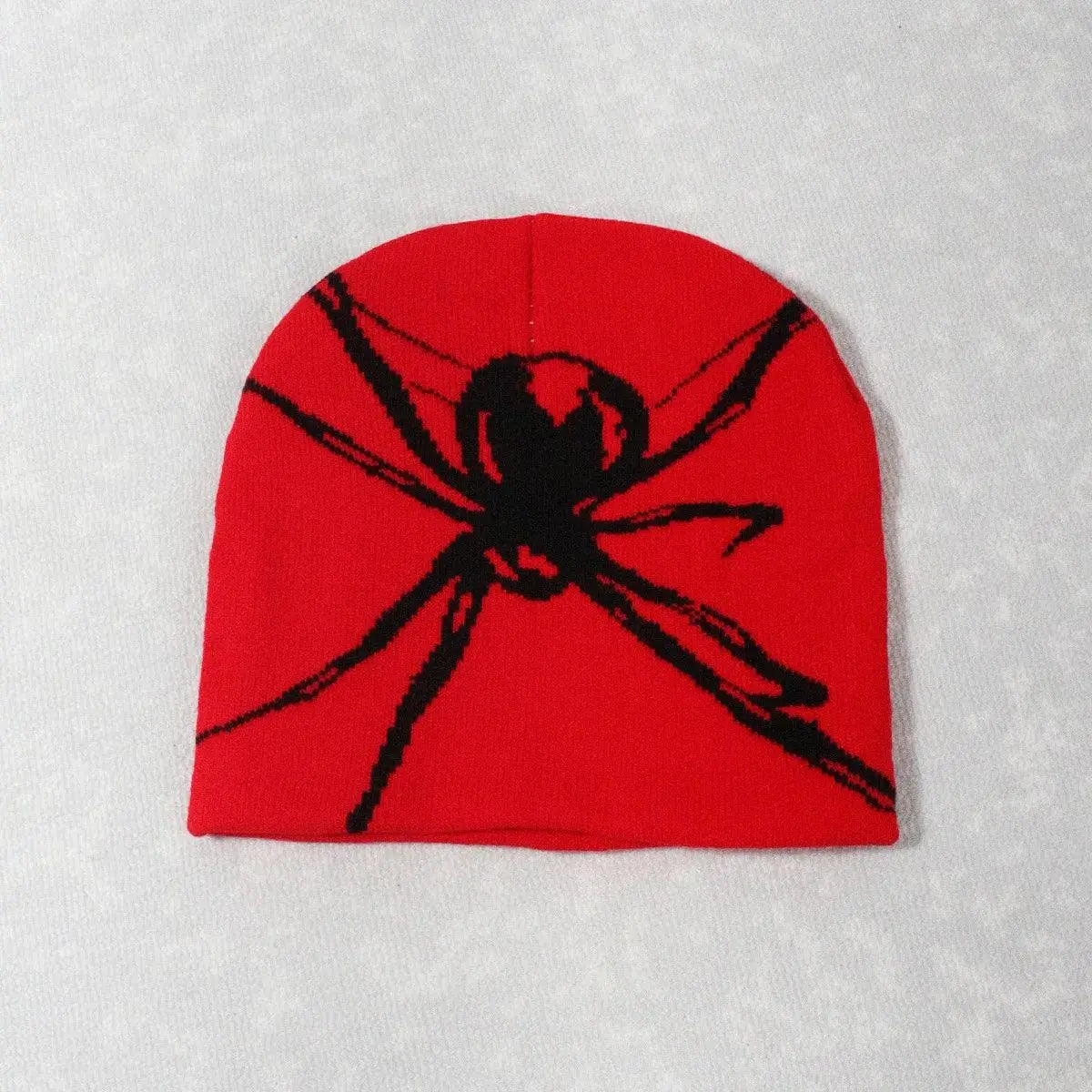 SPIDER-THEMED KNIT BEANIES SET WITH SPIDER WEB DESIGN