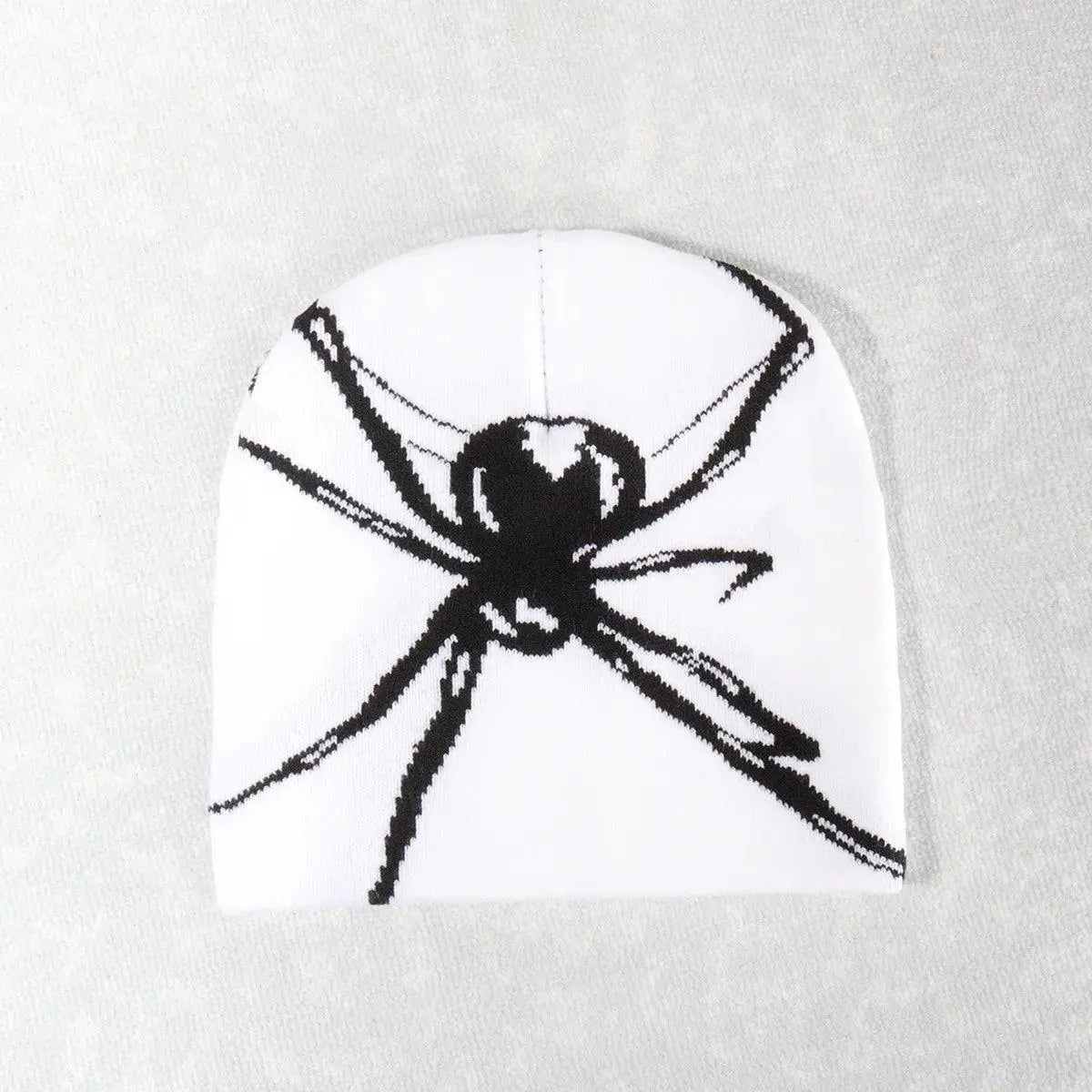 SPIDER-THEMED KNIT BEANIES SET WITH SPIDER WEB DESIGN
