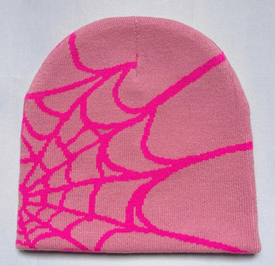 SPIDER WEB BEANIE WITH WHITE DESIGN