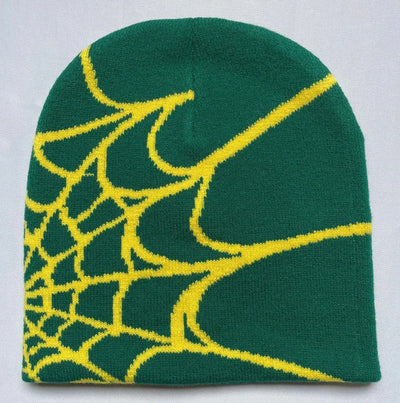SPIDER WEB BEANIE WITH WHITE DESIGN