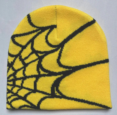 SPIDER WEB BEANIE WITH WHITE DESIGN