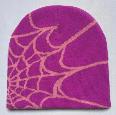 SPIDER WEB BEANIE WITH WHITE DESIGN