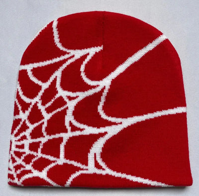 SPIDER WEB BEANIE WITH WHITE DESIGN
