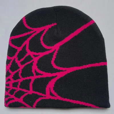 SPIDER WEB BEANIE WITH WHITE DESIGN
