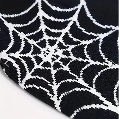 SPIDER WEB BEANIE WITH WHITE DESIGN