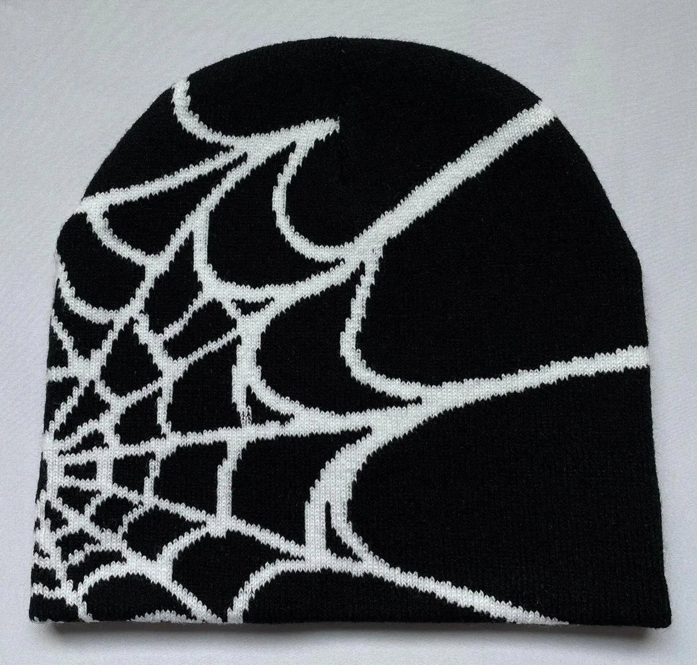 SPIDER WEB BEANIE WITH WHITE DESIGN