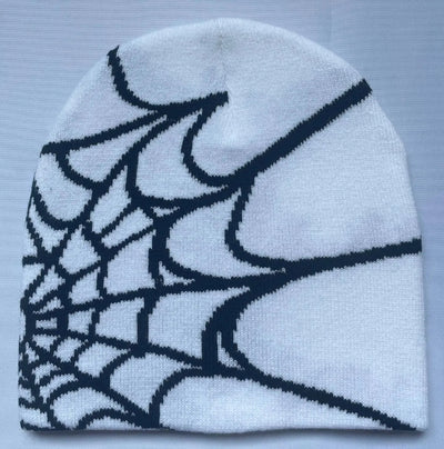 SPIDER WEB BEANIE WITH WHITE DESIGN
