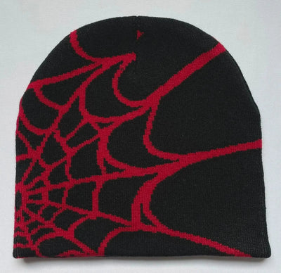 SPIDER WEB BEANIE WITH WHITE DESIGN