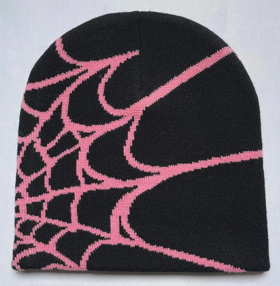 SPIDER WEB BEANIE WITH WHITE DESIGN