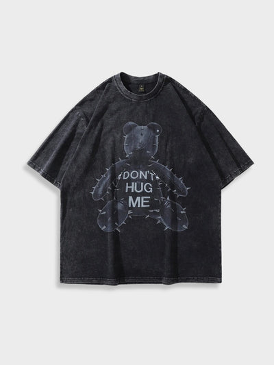TEE SHIRT TEDDY BEAR GRAPHIC BLACK SHIRT ANTI