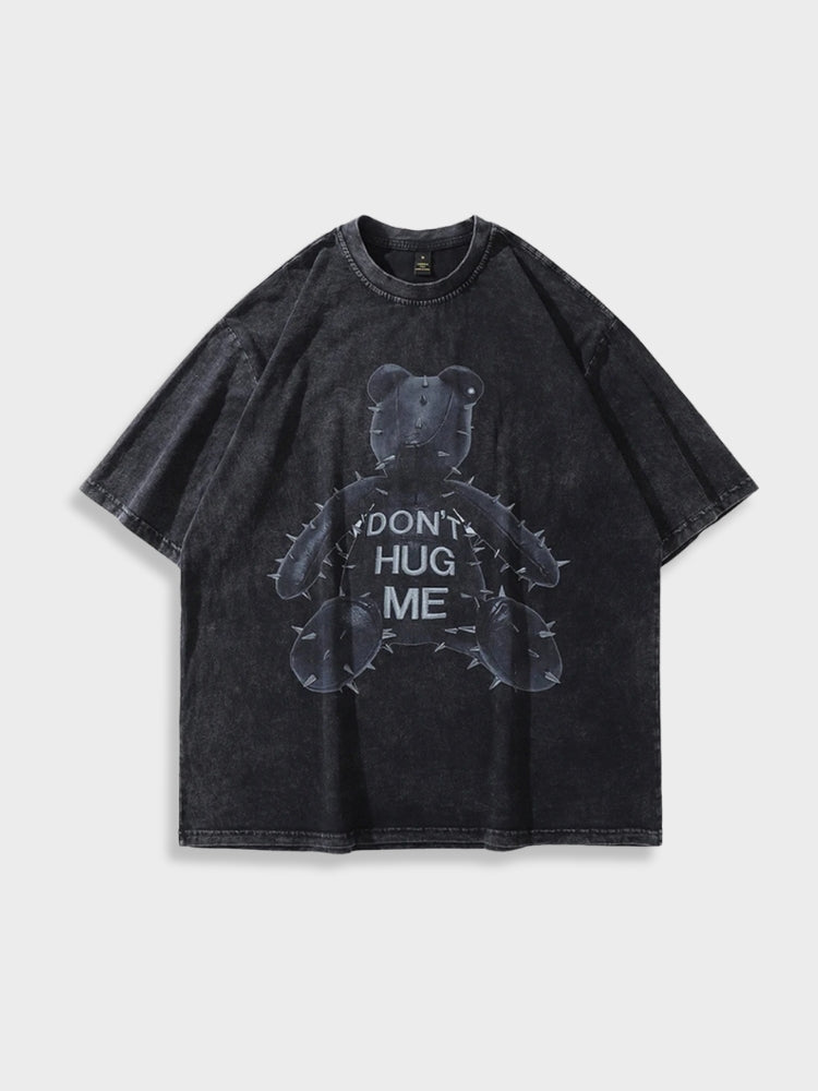 TEE SHIRT TEDDY BEAR GRAPHIC BLACK SHIRT ANTI
