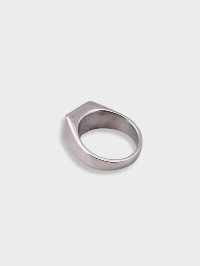 VINTAGE SILVER SIGNET RING WITH BLACK SQUARE STONE SILVER AMAURI