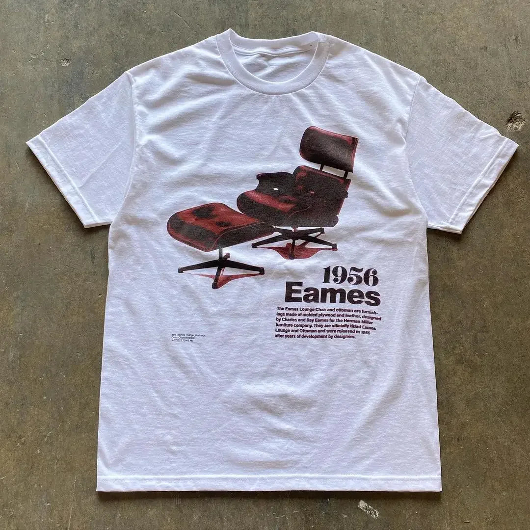 WHITE CAR GRAPHIC T-SHIRT Y2K COTTON STREETWEAR