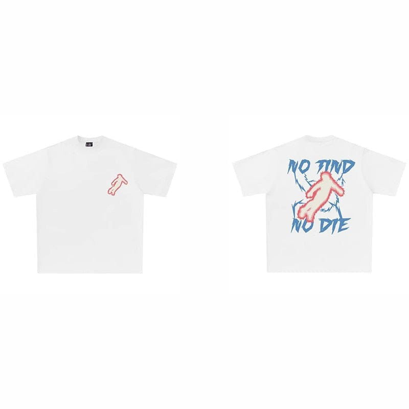 WHITE DIE T-SHIRT FOR TRUE CRIME FANS WITH PINK FIGURE DESIGN